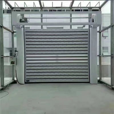 Uzaktan kumanda çizgisel panel desen alüminyum alaşım hızlı spiral güvenlik depo kapısı